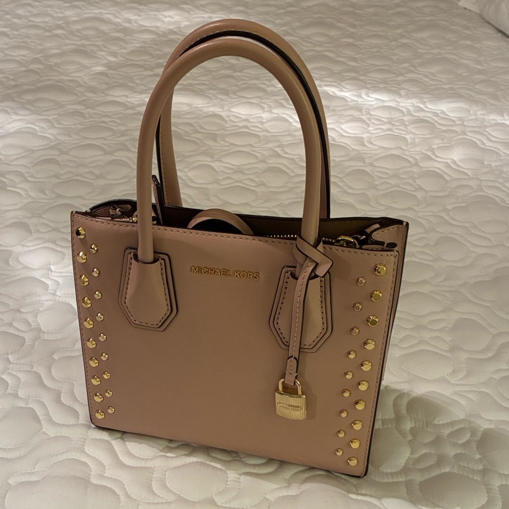 Michael Kors Pink Satchel with Gold Accents